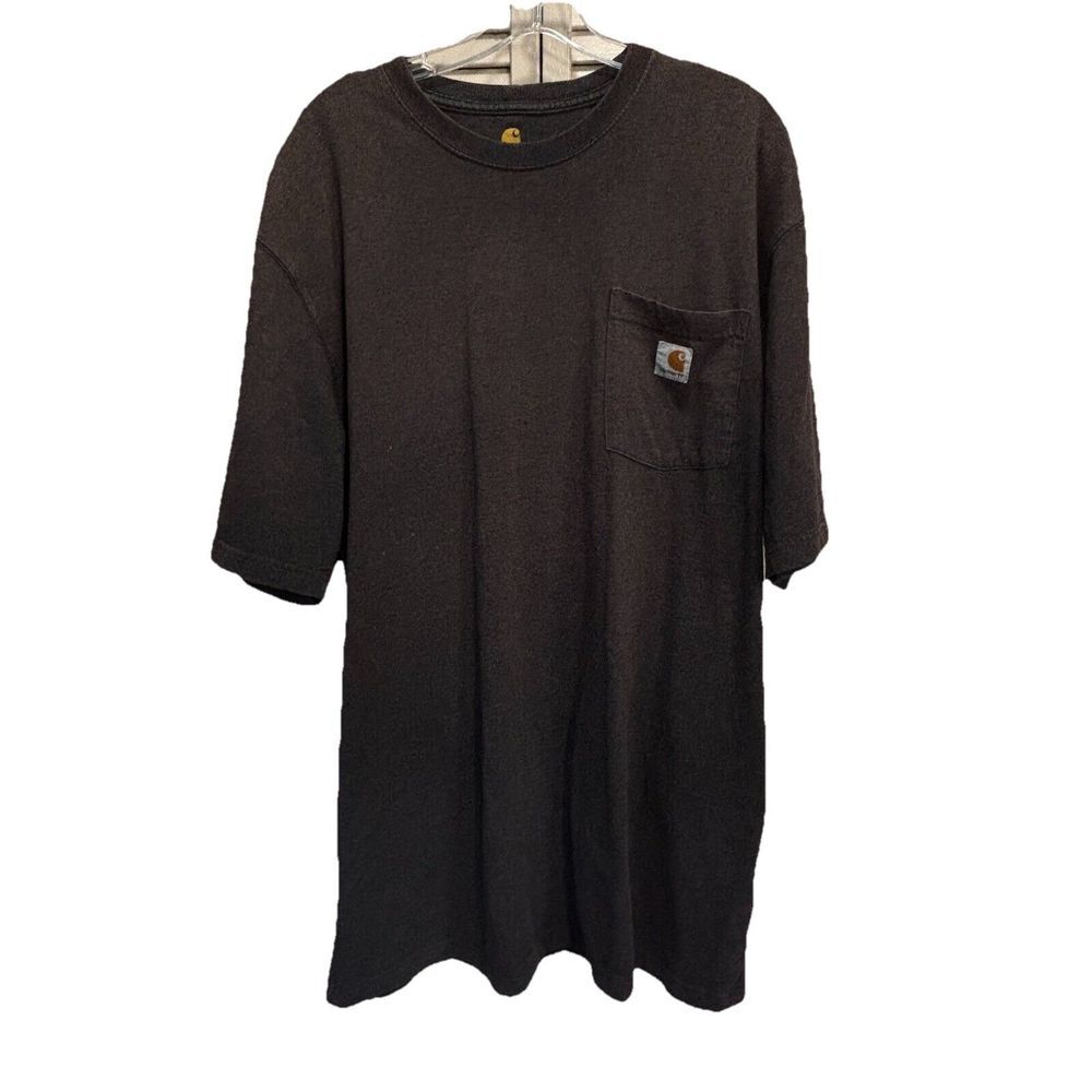 Carhartt Brown Original Fit Logo Short Sleeve T-Shirt Size XL Tall Pocket